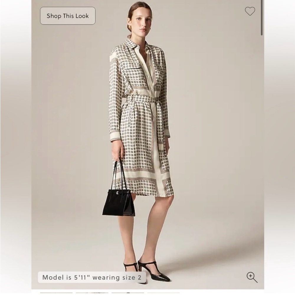 J.Crew Tie-waist shirt-dress in foulard print Size 4 - brand new with tags!